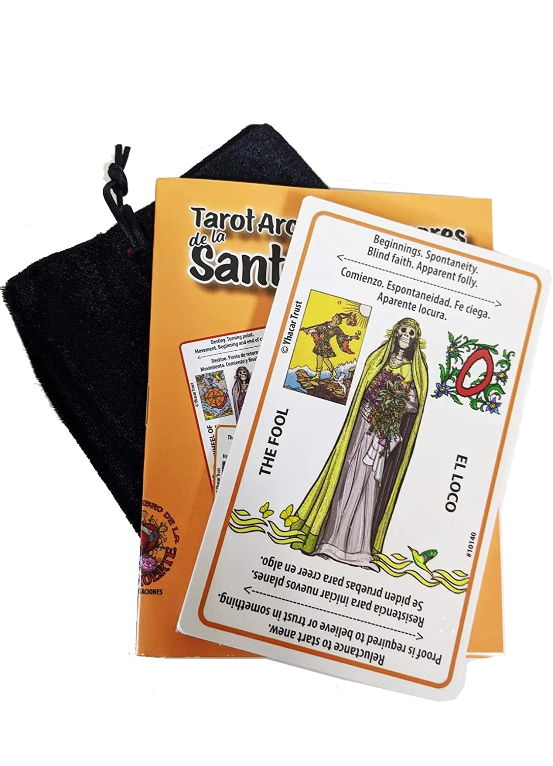Tarot la Santísima Muerte Set de Libro con 22 Cartas de los Arcanos Mayores